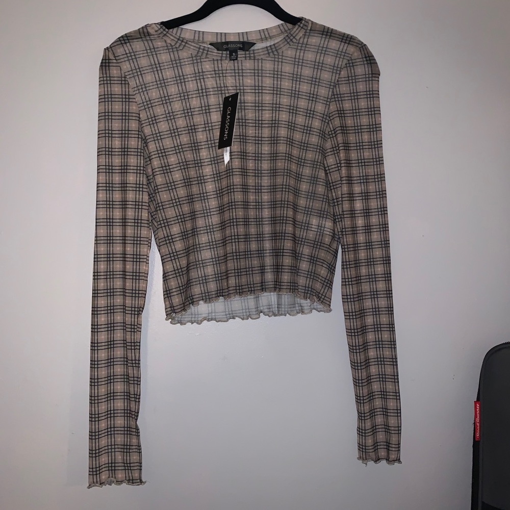 Glassons Sheer Plaid Top